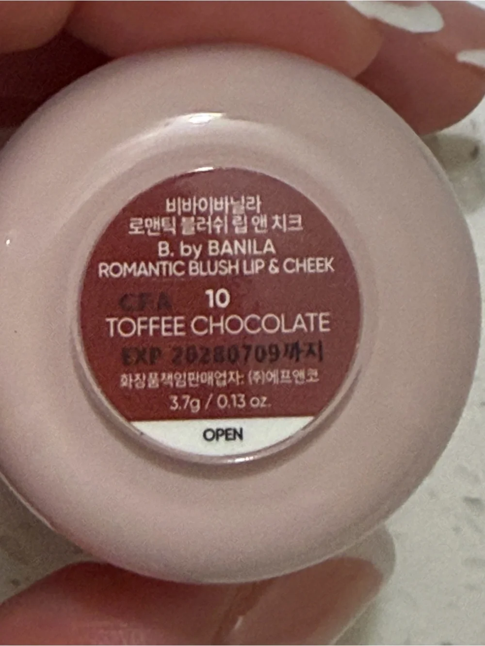 B. by BANILA Romantic Blush Lip & Cheek – Shade 10 Toffee Chocolate